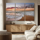 Ocean Sunset Wall Art Canvas Print – Framed Sandy Shore