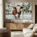 Texas Longhorn Wall Art Canvas Print – Framed Spotted Bull by MyGreatCanvas | Canvas Wall Art Prints | Photo Prints & Wall Decor