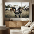 Texas Longhorn Wall Art – Framed Speckled Cow Canvas by MyGreatCanvas | Canvas Wall Art Prints | Photo Prints & Wall Decor
