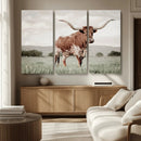 Texas Longhorn Wall Art – Framed Spotted Cattle Canvas by MyGreatCanvas | Canvas Wall Art Prints | Photo Prints & Wall Decor
