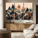 Wood Mountain Landscape Wall Art Canvas Print – Framed