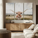 Texas Longhorn Wall Art Canvas Print – Framed Western Cow