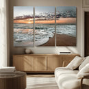 Ocean Sunset Wall Art Canvas Print – Framed Beach Waves
