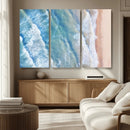Aerial Ocean View Wall Art Canvas Print – Framed Soft Blue