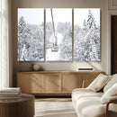 Snowy Ski Lift Wall Art – Framed Winter Mountain Canvas by MyGreatCanvas | Canvas Wall Art Prints | Photo Prints & Wall Decor