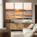 Calm Water Wall Art – Framed Sunset Waves Canvas Artwork, by MyGreatCanvas | Canvas Wall Art Prints | Photo Prints & Wall Decor