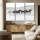 Wild Horses Running Wall Art Canvas Print, Framed Black by MyGreatCanvas | Canvas Wall Art Prints | Photo Prints & Wall Decor