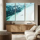 Minimal Beach Wall Art – Framed Ocean Swimming Canvas by MyGreatCanvas | Canvas Wall Art Prints | Photo Prints & Wall Decor