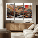 Modern Japanese Wall Art Canvas Print – Framed Abstract