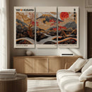 Modern Japanese Wall Art Canvas Print – Framed Abstract