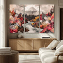 Mountain Wall Art Canvas Print – Framed Autumn Forest