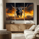 Longhorn Canvas Wall Art Canvas Print – Framed Bold Bull