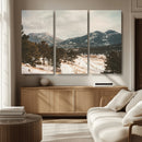 Mountain Landscape Wall Art Canvas Print – Framed Snowy