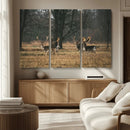 Deer Wall Art Canvas Print – Framed Rustic Wildlife Stags