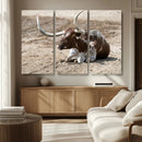 Texas Longhorn Wall Art Canvas Print – Framed Country Living