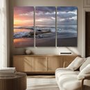 Golden Hour Wall Art Canvas Print – Framed Tranquil Waves