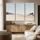 Minimalist Beach Wall Art Canvas Print – Framed Coastal
