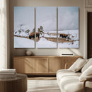 Bison Wildlife Wall Art Canvas Print – Framed Snowy Prairie by MyGreatCanvas | Canvas Wall Art Prints | Photo Prints & Wall Decor