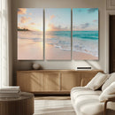 Beach Sunset Wall Art Canvas Print – Framed Ocean Waves