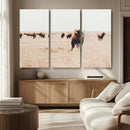 Bison Herd Wall Art Canvas Print – Framed Western Prairie