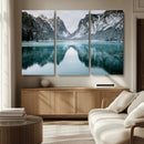 Mountain Lake Wall Art Canvas Print – Framed Toblacher See