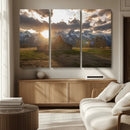 Snowy Peaks Wall Art Canvas Print – Rustic Mountain