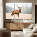 Vintage Wildlife Wall Art Canvas Print – Misty Landscape