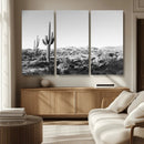 Saguaro Cactus Wall Art Canvas Print – Framed Monochrome