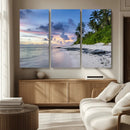 Tropical Beach Wall Art Canvas Print – Framed Sunset Glow