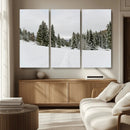 Frosty Pines Wall Art Canvas Print – Framed Silent Snowfall