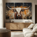 Abstract Longhorn Bull Wall Art Canvas Print – Vintage by MyGreatCanvas | Canvas Wall Art Prints | Photo Prints & Wall Decor