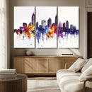 Atlanta Skyline Wall Art Canvas Print – Framed Colorful