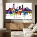Atlanta Skyline Wall Art Canvas Print – Framed Colorful