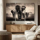 Elephant Family Wall Art Canvas Print, Framed Elephant Wall