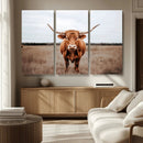 Longhorn Bull Wall Art Canvas Print – Framed Rustic by MyGreatCanvas | Canvas Wall Art Prints | Photo Prints & Wall Decor