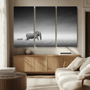 Elephand and Zebra Wall Art Canvas Print, Modern Artwork