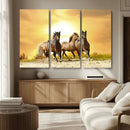 Wild Horses Wall Art Canvas Print – Framed Galloping Herd