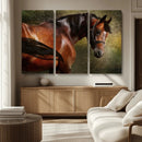 Majestic Brown Horse Wall Art Canvas Print – Framed