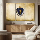 Massachusetts Flag Wall Art Canvas Print