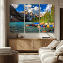 Moraine Lake 3-Panel Wall Art, Majestic Mountain and Lake by MyGreatCanvas | Canvas Wall Art Prints | Photo Prints & Wall Decor