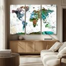 Modern Watercolor World Map Canvas Wall Art – Framed by MyGreatCanvas | Canvas Wall Art Prints | Photo Prints & Wall Decor