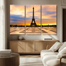 Paris Eiffel Tower Sunset Canvas Wall Art Print - Iconic