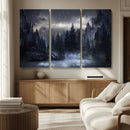 Night Landscape and Trees Wall Art Canvas Print