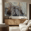 Gray Marble Fluid Wall Art – Modern Abstract Canvas Print