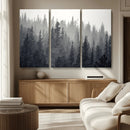 Misty Forest Canvas Wall Art – Monochrome Triptych Pine Tree by MyGreatCanvas | Canvas Wall Art Prints | Photo Prints & Wall Decor