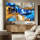 Blue Orange Marble Fluid Effect Canvas Wall Art Print by MyGreatCanvas | Canvas Wall Art Prints | Photo Prints & Wall Decor