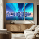 Northern Lights above Mountain Wall Art, Northern Lights