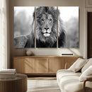 Black and White Lion Canvas Wall Art – Animal Print Artwork by MyGreatCanvas | Canvas Wall Art Prints | Photo Prints & Wall Decor