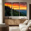 Forest Landscape Wall Art Sunset Canvas, Forest Sunset