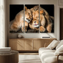 Lion and Lioness Wall Art Canvas Print – Framed African